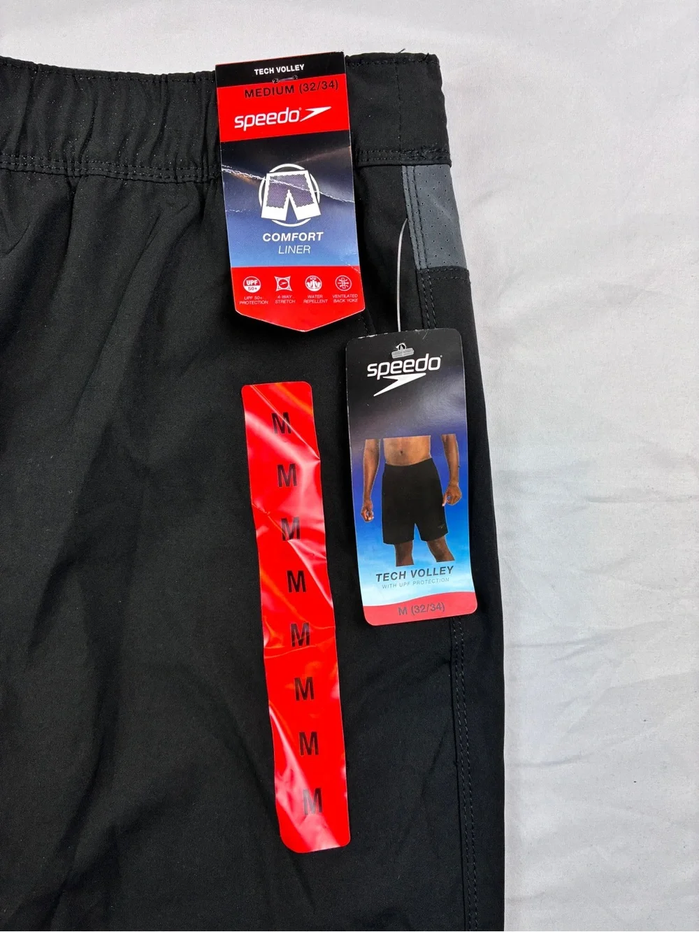Speedo Men's Black Athletic Swim Shorts